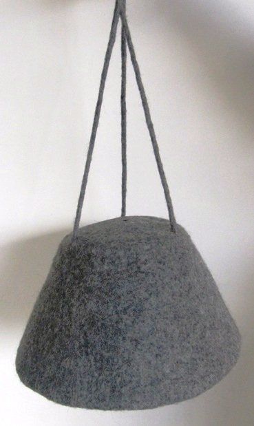 Handfelted lamp shade in warm neutral tones