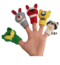 Handfelted wool puppet toy